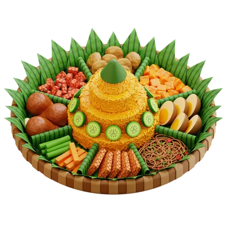 Comida indonésia tumpeng  3D Icon