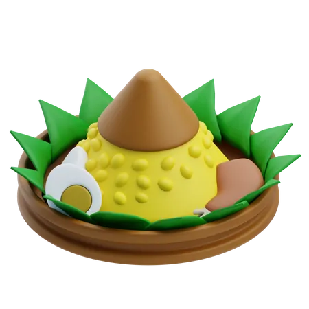 Tumpeng Rice  3D Icon