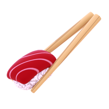 Tuna Nigiri In Chopstick  3D Icon
