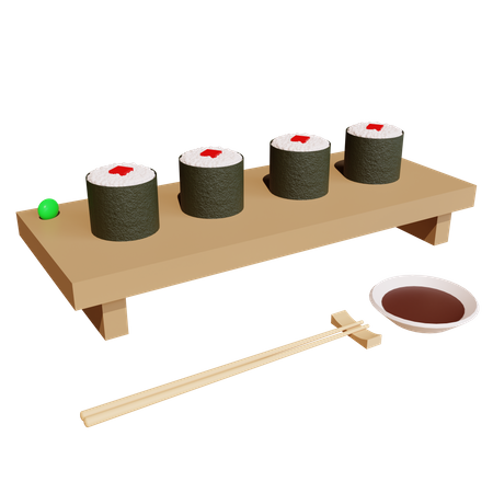 Tuna Roll Sushi  3D Icon