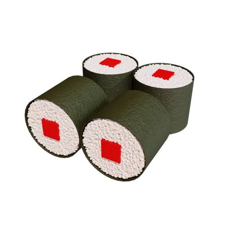 Tuna Roll Sushi  3D Icon