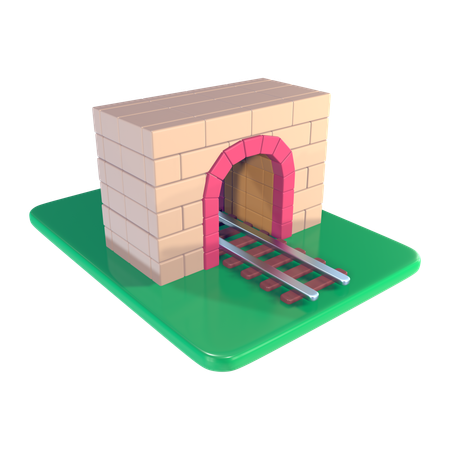 Ferrocarril de túnel  3D Icon