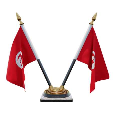 Soporte de bandera de escritorio doble de Túnez  3D Flag