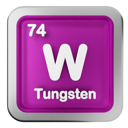 Tungsten Periodic Table  3D Icon