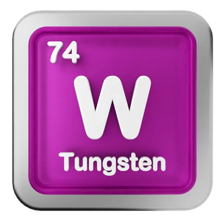 Tungsten Periodic Table  3D Icon