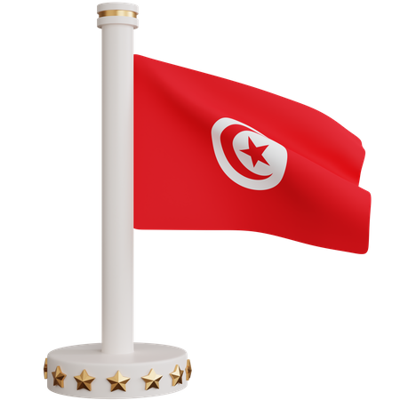 Tunisia national flag 3D Icon