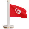 tunisia national flag 3d illustration