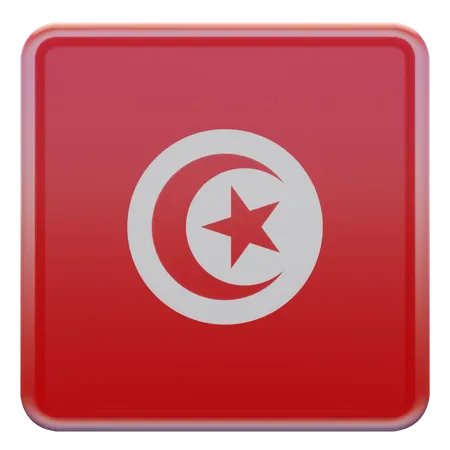 Tunisia Square Flag 3D Icon