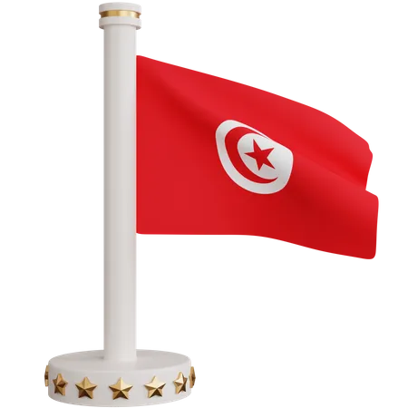 Drapeau national tunisien  3D Icon