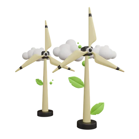 Turbina de vento  3D Icon