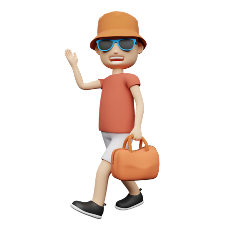 Turista aproveitando suas férias  3D Illustration