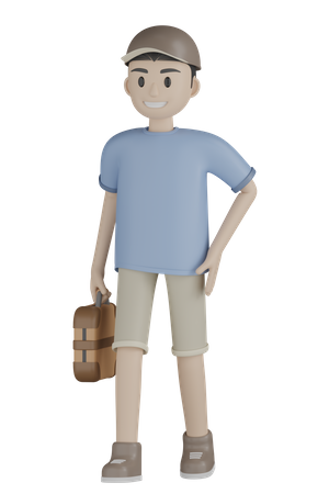 Turista feliz  3D Illustration