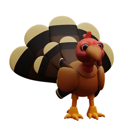 3 D Illustration Of Turkey Chicken 3D Icon