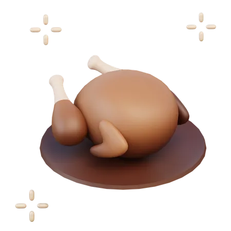 Turkey Chicken  3D Illustration