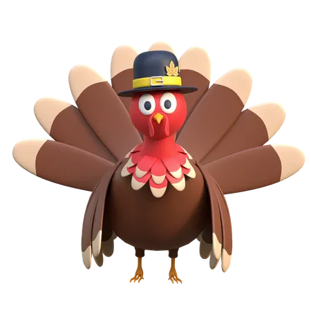 Happy Chicken Thanksgiving Day 3 D Icon Illustration 3D Icon