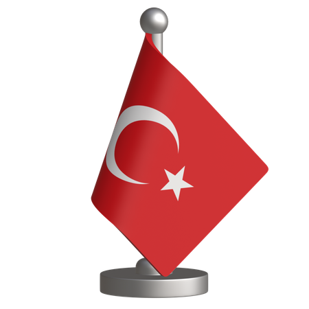 Turkey Desk Flag  3D Icon