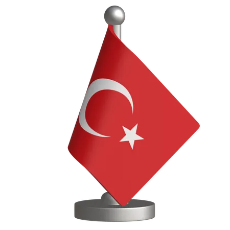 Turkey Desk Flag  3D Icon