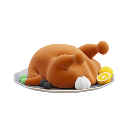 Turkey Dish 3D Illustration