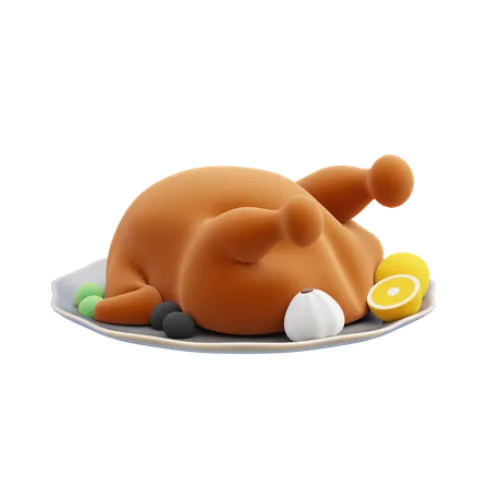 Turkey Dish  3D Illustration