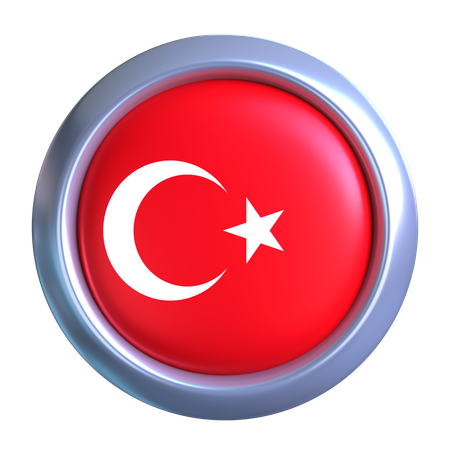 Turkey Flag Emblem  3D Icon