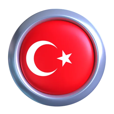 Turkey Flag Emblem  3D Icon