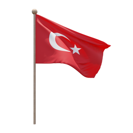 Turkey Flag Pole  3D Icon