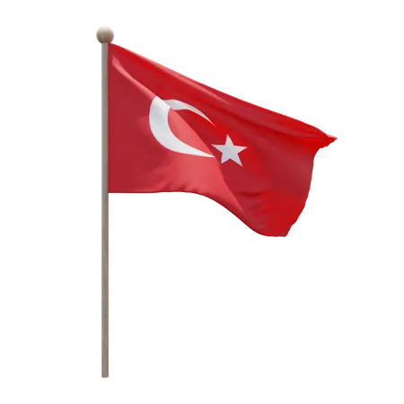 Turkey Flagpole  3D Illustration