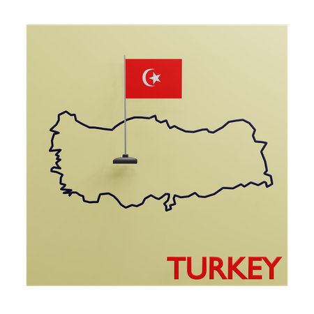Turkey Map  3D Icon