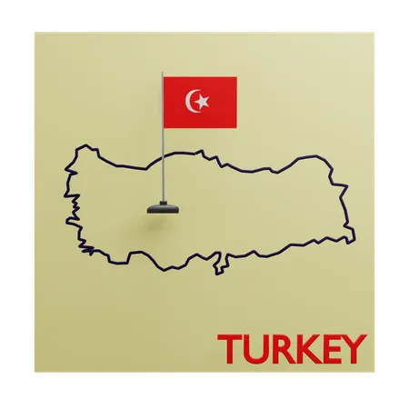 Turkey Map  3D Icon