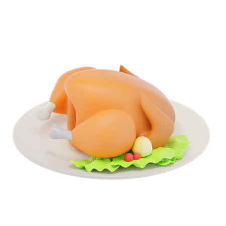 Turkey Roast Dish 3D Icon