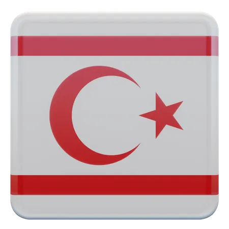 Quadratische Flagge der Türkischen Republik Nordzypern  3D Icon