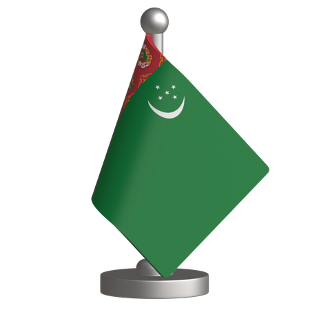 Turkmenistan Desk Flag  3D Icon