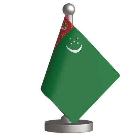 Turkmenistan Desk Flag  3D Icon