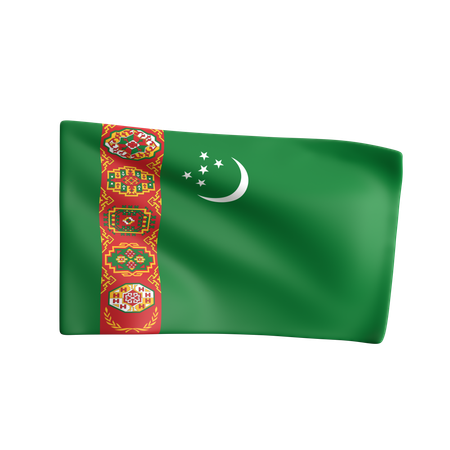 Turkmenistan Flag  3D Icon