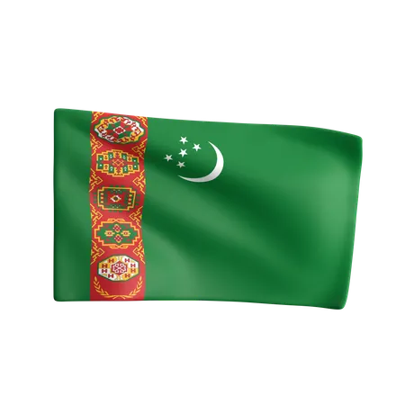 Turkmenistan Flag  3D Icon