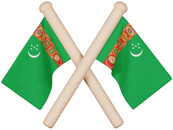 Turkmenistan Flag  3D Icon