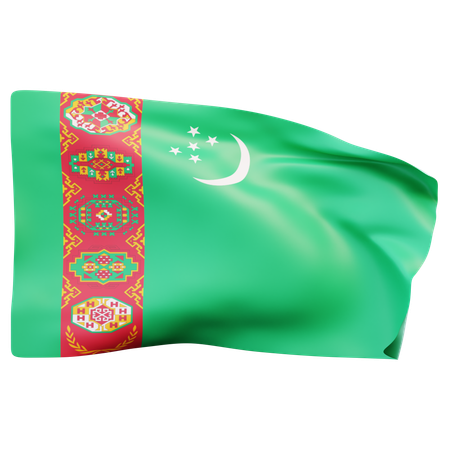 Turkmenistan Flag  3D Icon