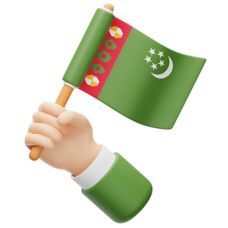 Turkmenistan Flag  3D Icon