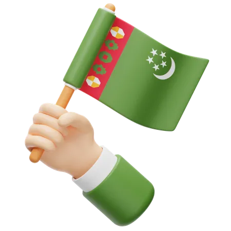 Turkmenistan Flag  3D Icon