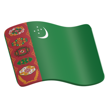 Turkmenistan Flag  3D Icon