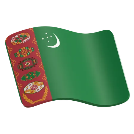 Turkmenistan Flag  3D Icon