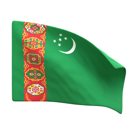 Turkmenistan Flag  3D Icon