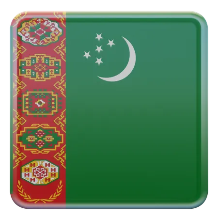 Turkmenistan Flag 3D Illustration