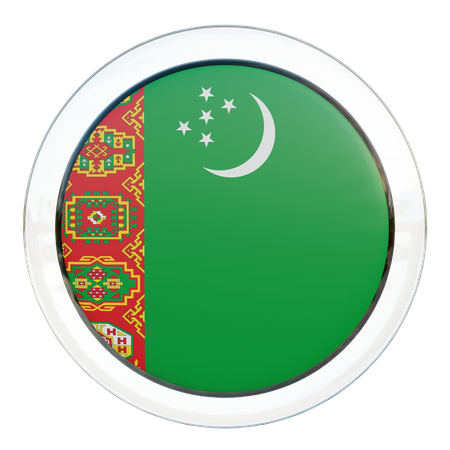 Turkmenistan Flag  3D Illustration
