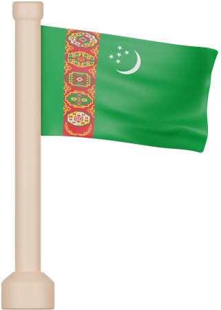 Turkmenistan Flag  3D Icon