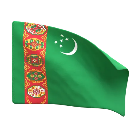 Turkmenistan Flag  3D Icon