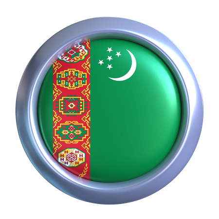 Turkmenistan Flag Emblem  3D Icon