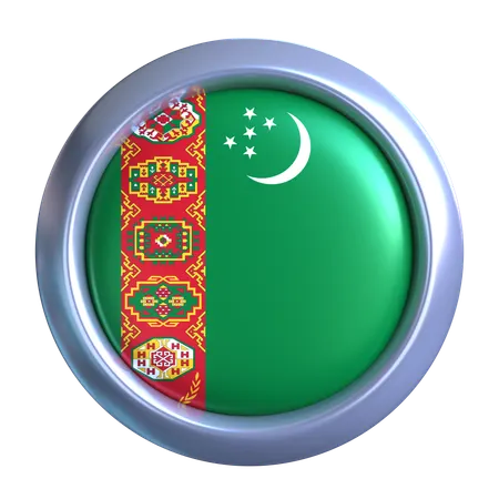 Turkmenistan Flag Emblem  3D Icon