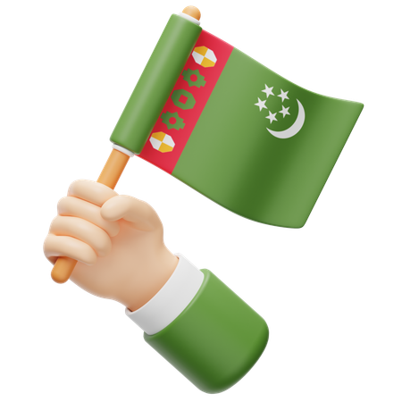 Turkmenistan Flagge  3D Icon