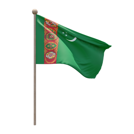 Turkmenistan Flagpole  3D Icon